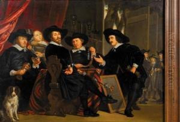 The Chamber Of The Crossbowmen At St. Sebastian In Amsterdam* Oil Painting by Bartholomeus Van Der Helst