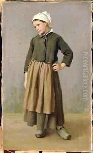 Breton Girl Oil Painting by Herbert Wilson Foster