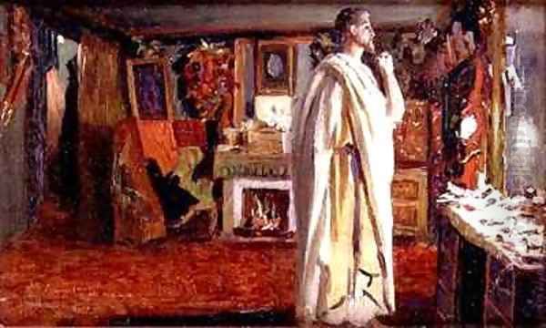 The Actor Mounet Sully wearing Roman Costume in his Dressing Room Oil Painting by Louis Edouard Paul Fournier