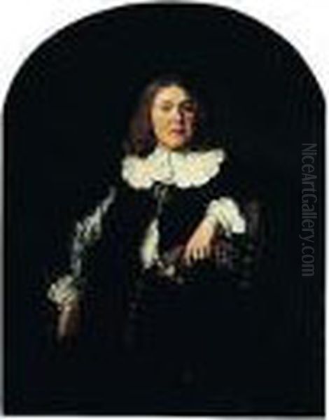 A Portrait Of A Gentleman, Three-quarter Length Oil Painting by Bartholomeus Van Der Helst