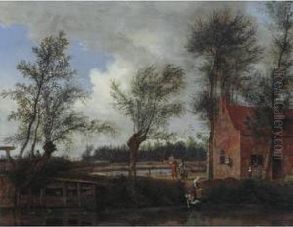 Sold By The J. Paul Getty Museum To Benefit Future Painting Acquisitions
 

 
 
 

 
 The Inn Of The Zwarte Varcken ('black Pig'), Maarsseveen Oil Painting by Jan Van Der Heyden