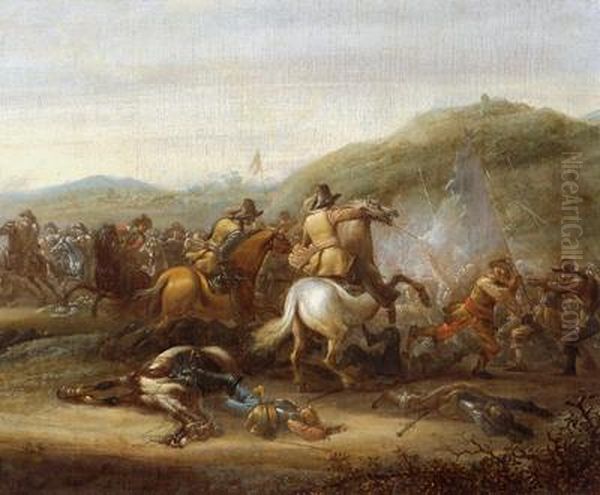 Battaglia Di Cavalieri Oil Painting by Abraham van der Hoef