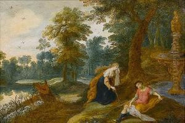 Pyramus And Thisbe Oil Painting by Jasper van der Lamen