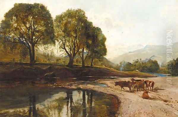 On Loch Falloch Oil Painting by Alexander Jnr. Fraser