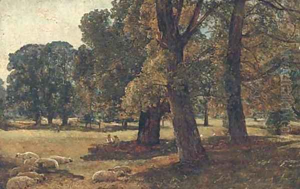 Sketch in Stoke Park Oil Painting by Alexander Jnr. Fraser