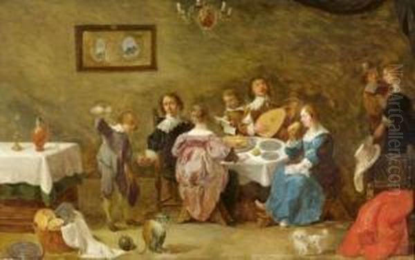 Le Souper Oil Painting by Christoffel Jacobsz van der Lamen