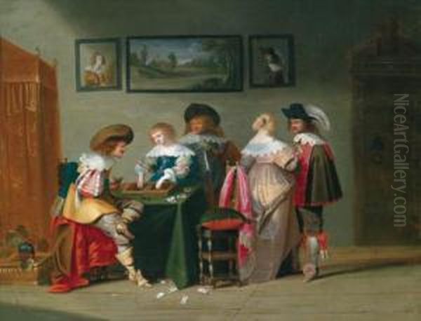 Scena Di Societa Oil Painting by Christoffel Jacobsz van der Lamen