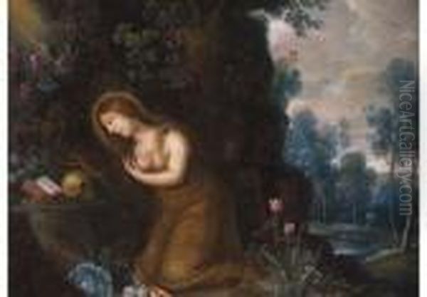 Maria Magdalena Im Busserkleid Oil Painting by Christoffel Jacobsz van der Lamen