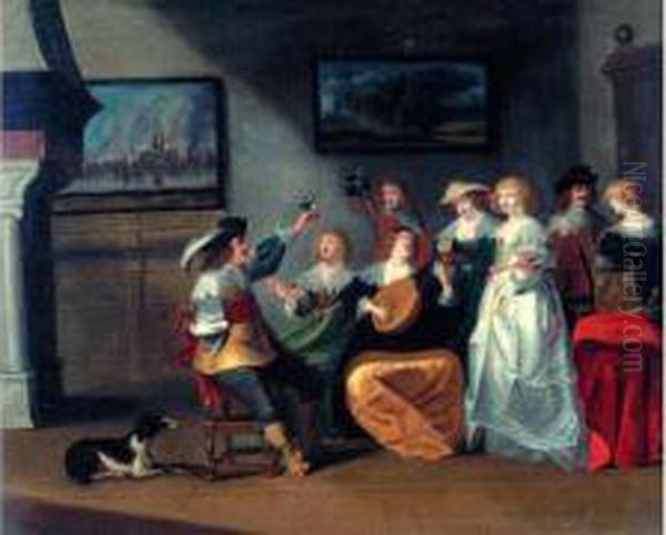 Concert Dans Un Salon Oil Painting by Christoffel Jacobsz van der Lamen