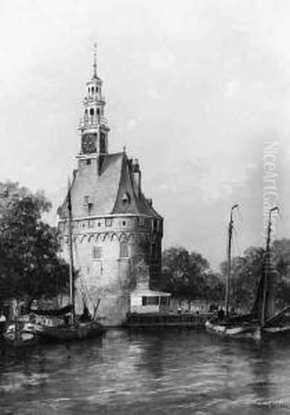 De Hoofdtoren, Hoorn Oil Painting by Jan Van Der Linde