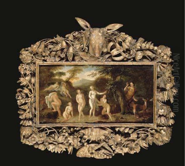 Diana And Actaeon Oil Painting by Dirck Van Der Lisse