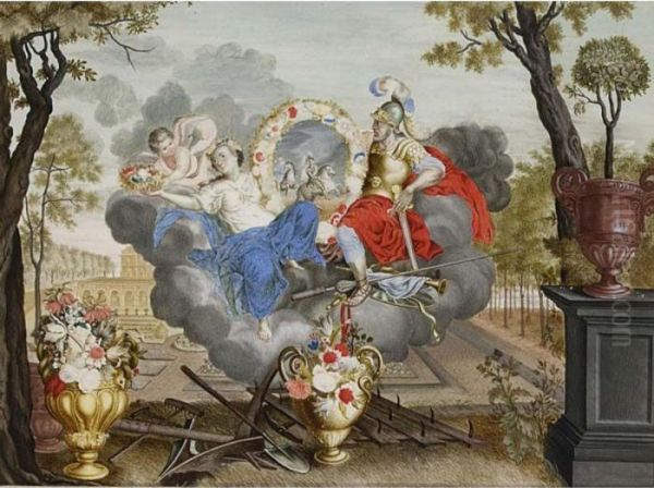 Together With An Allegory Of War And Peace. Oil Painting by Dirck Van Der Lisse