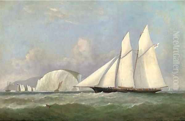 The Marquis of Ailsa's schooner Lady Evelyn off the Needles Oil Painting by Arthur Wellington Fowles