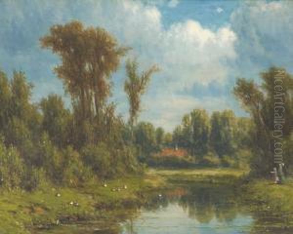 Der
 - Kanallandschaft Oil Painting by Jacob Jan van der Maaten