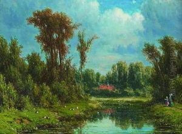 Sommerlandschaft Oil Painting by Jacob Jan van der Maaten