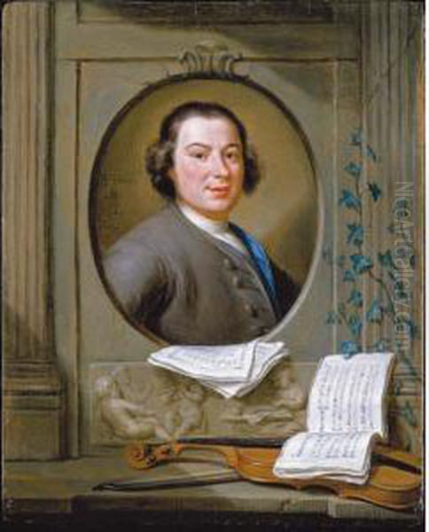 An Allegorical Portrait Of The Composer Anton Wilhelm Solnitz by Hieronymus Van Der My