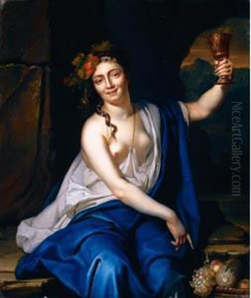 A Bacchante Oil Painting by Heroman Van Der Mijn