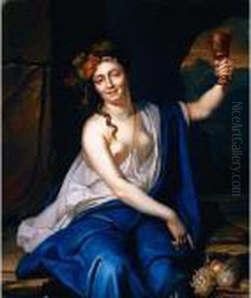 A Bacchante Oil Painting by Heroman Van Der Mijn