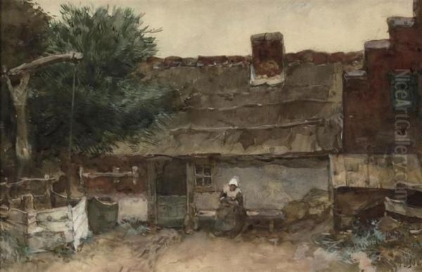 By The Farm Oil Painting by Willem Van Der Nat