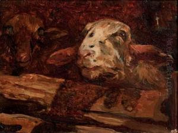 In The Sheep Pen Oil Painting by Willem Van Der Nat