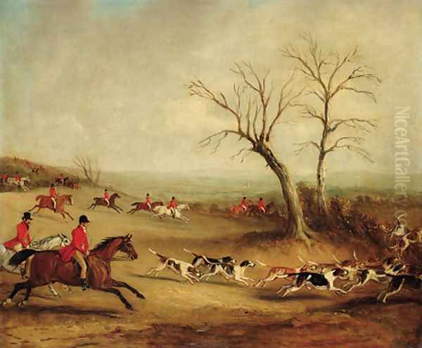 Capt. White hunting with the Quorn, near Brooksby Hall Oil Painting by John Jnr. Ferneley