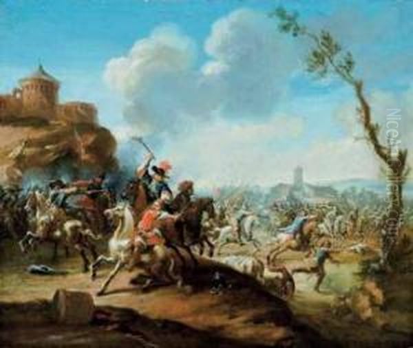 Battaglia Oil Painting by Jan Jacobsz. Van Der Stoffe