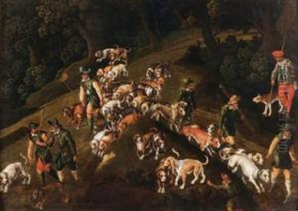 Depart Pour La Chasse A Courre Oil Painting by Jan van der Straet