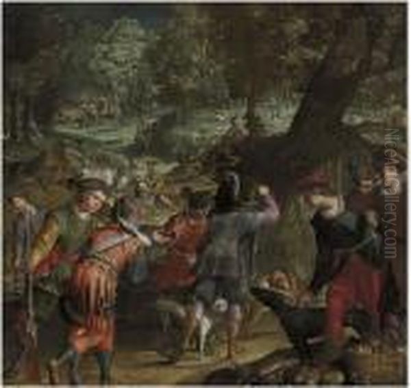 The Elephant Hunt Oil Painting by Jan van der Straet