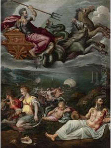 Allegory Of The Sea Oil Painting by Jan van der Straet