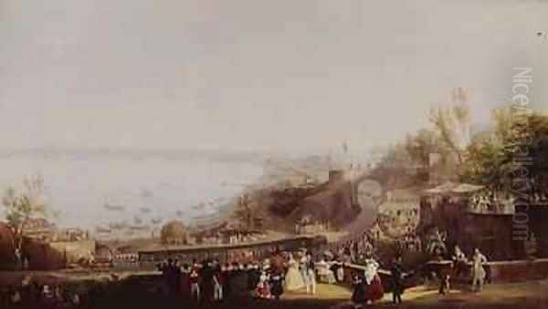 The Opening of the Naples Portici Railway in 1839 2 Oil Painting by Salvatore Fergola