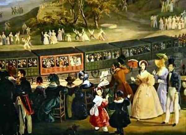 The Opening of the Naples Portici Railway in 1839 Oil Painting by Salvatore Fergola