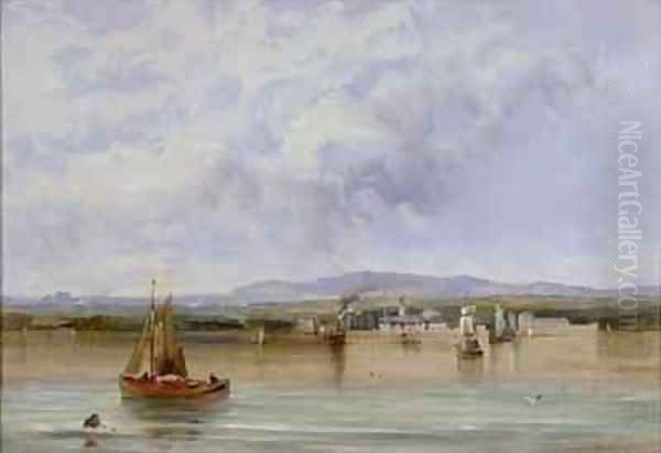 Granton From The Forth Oil Painting by Thomas Fenwick