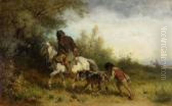 Zigeuner Mit Gestohlenem
 Kalb. Oil Painting by Adolf van der Venne