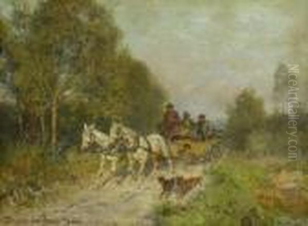 Kutschfahrt Oil Painting by Fritz van der Venne