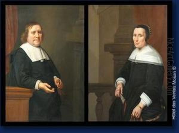 Paire De Portraits Oil Painting by Hendrick Van Vliet