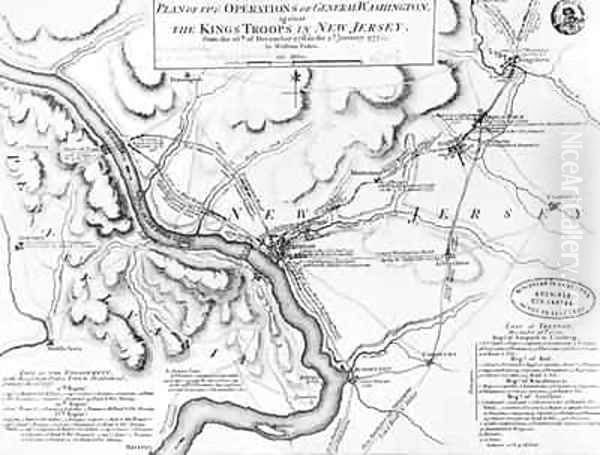 Plan of the Operations of General Washington Oil Painting by William Faden