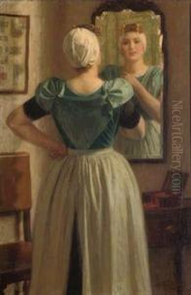 A Beautiful Reflection Oil Painting by Nicolaas Van Der Waay