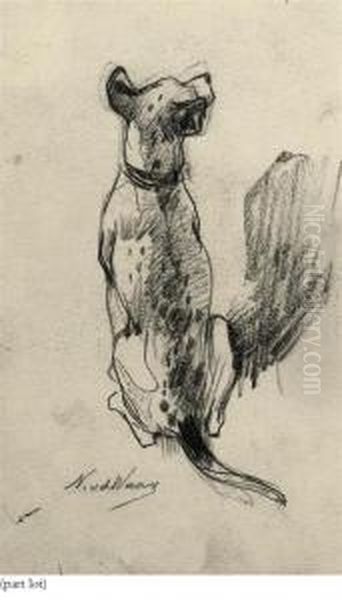 Study Of A Dog Oil Painting by Nicolaas Van Der Waay