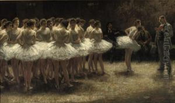 Strike Of The Ballerinas Oil Painting by Nicolaas Van Der Waay