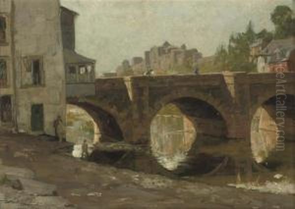 View Of The Bridge, Bouillon Oil Painting by Nicolaas Van Der Waay