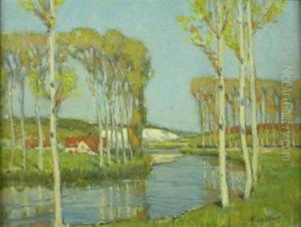 Poplars Oil Painting by Nicolaas Van Der Waay