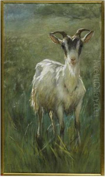 La Chevre Oil Painting by Hermann Johannes Van Der Weele