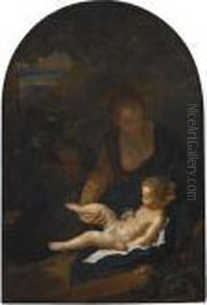 Rest On The Flight Into Egypt Oil Painting by Adriaen Van Der Werff