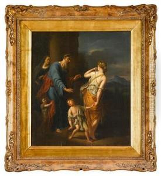 The Expulsion Of Hagar And Ishmael Oil Painting by Adriaen Van Der Werff