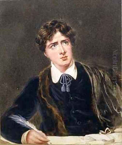 Portrait of a Man Writing possibly Oscar Wilde 1854-1900 Oil Painting by F. Fry