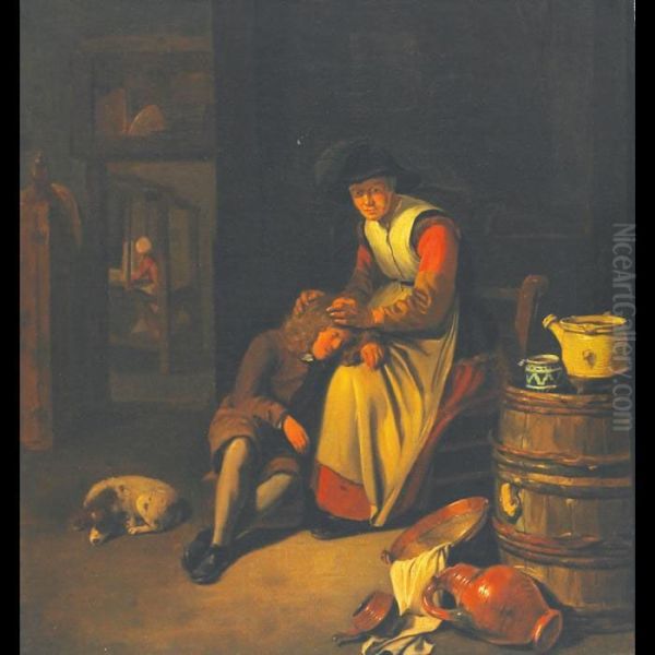 The Broken Pot Oil Painting by Adriaen Van Der Werff