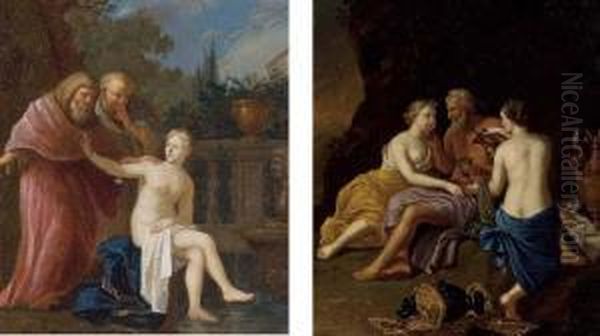 Lot And His Daughters; And Susanna And The Elders Oil Painting by Adriaen Van Der Werff