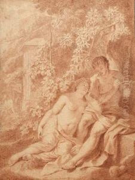 Daphnis Et Chloe, 1696. Phoebe Et Pan. Oil Painting by Adriaen Van Der Werff