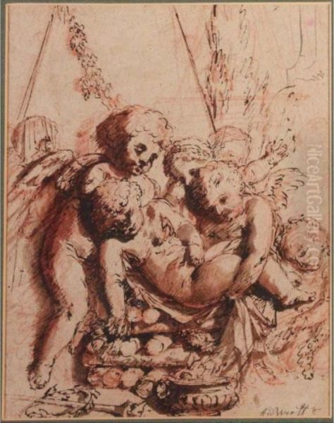 : Putti Oil Painting by Adriaen Van Der Werff