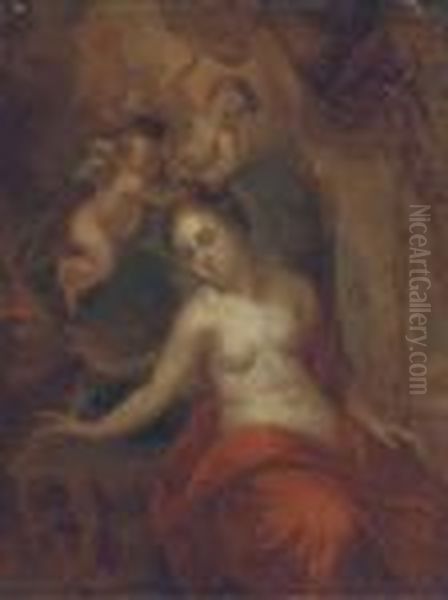 An Allegorical Figure Oil Painting by Adriaen Van Der Werff